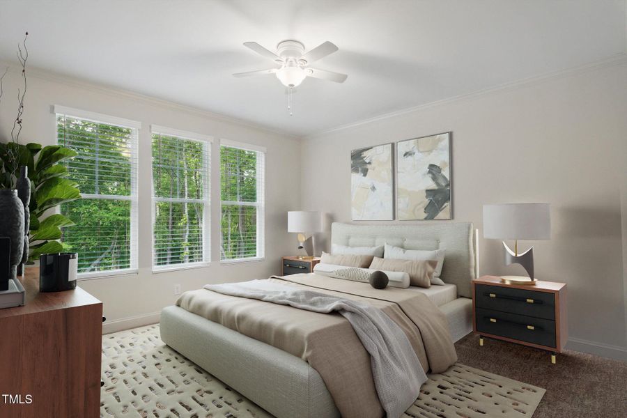 146 wood Wedge Bedroom Staged Photo