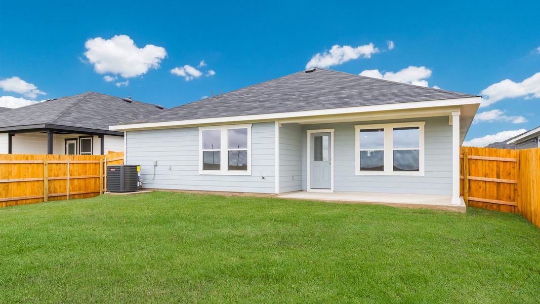 Representative exterior photo of a completed home built from the The Elgin by D.R. Horton in Monarch Ranch, Manor, TX (Image 15). Representative exterior photo of a completed home built from the The Elgin by D.R. Horton in Monarch Ranch, Manor, TX (Image 15).