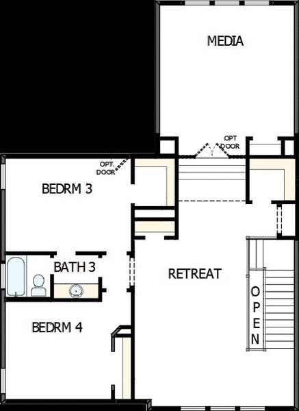 2D floor plan layout of this home in Headwaters 80' - Executive Series, Dripping Springs, TX (Image 3).