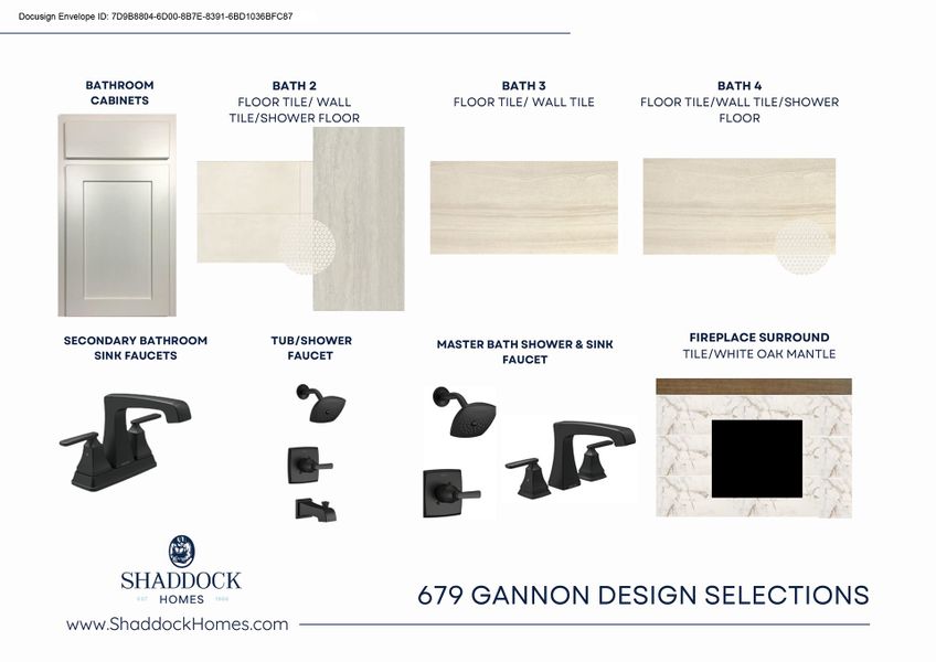 Sample of building materials used in homes in Estates at Rockhill, Frisco (Image 4).