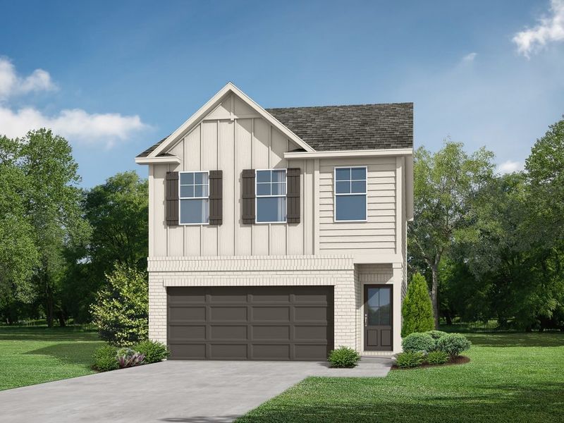 Representative exterior photo of a completed home built from the The Easton by Stephen Elliott Homes in Thurgood Estates, Snellville, GA (Image 2). Representative exterior photo of a completed home built from the The Easton by Stephen Elliott Homes in Thurgood Estates, Snellville, GA (Image 2).