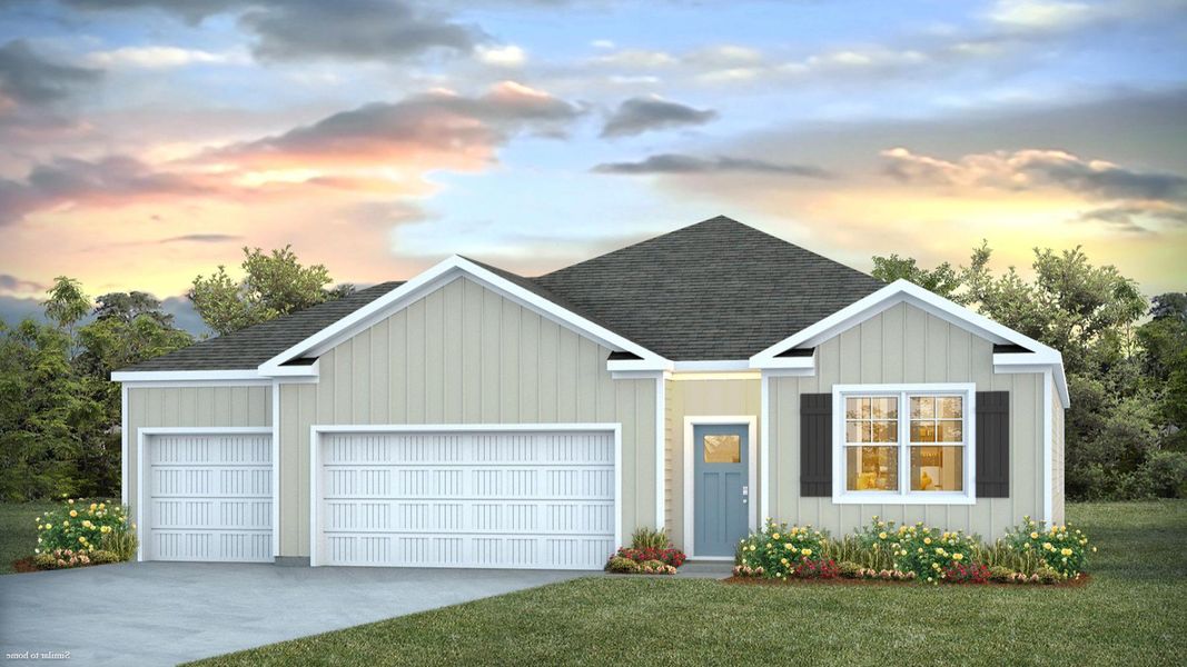 Representative exterior photo of a completed home built from the Cali by D.R. Horton in Merchant Point, Jacksonville, NC (Image 17). Representative exterior photo of a completed home built from the Cali by D.R. Horton in Merchant Point, Jacksonville, NC (Image 17).