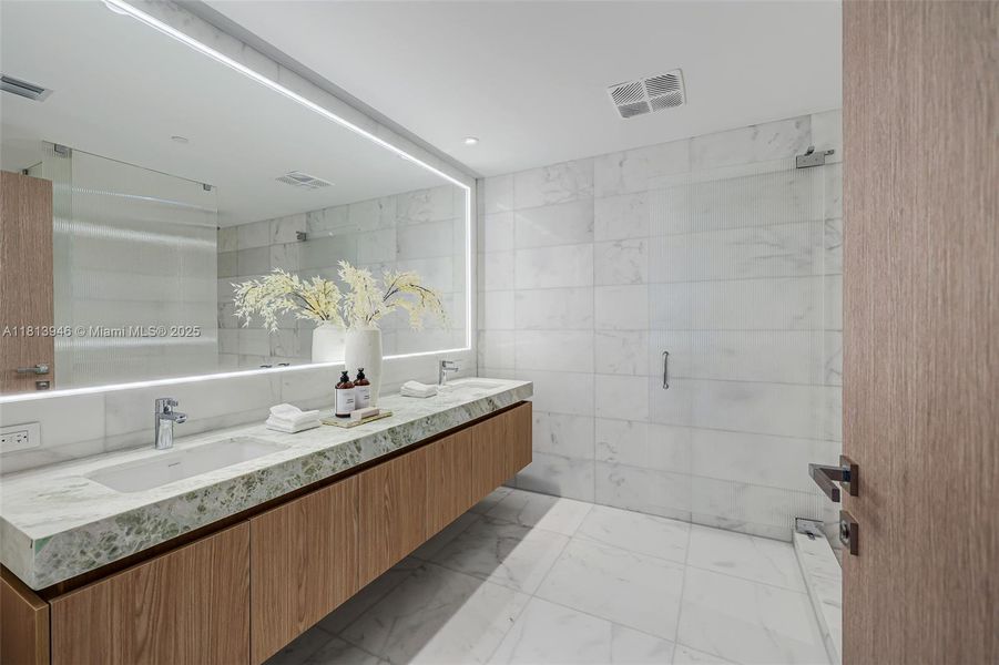 Furnished interior view inside a new home in Five Park, Miami Beach (Image 12).