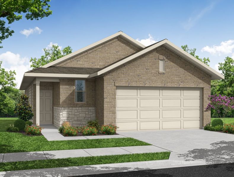 Representative exterior photo of a completed home built from the Fig by Impression Homes in Bryant Farms, Melissa, TX (Image 8). Representative exterior photo of a completed home built from the Fig by Impression Homes in Bryant Farms, Melissa, TX (Image 8).