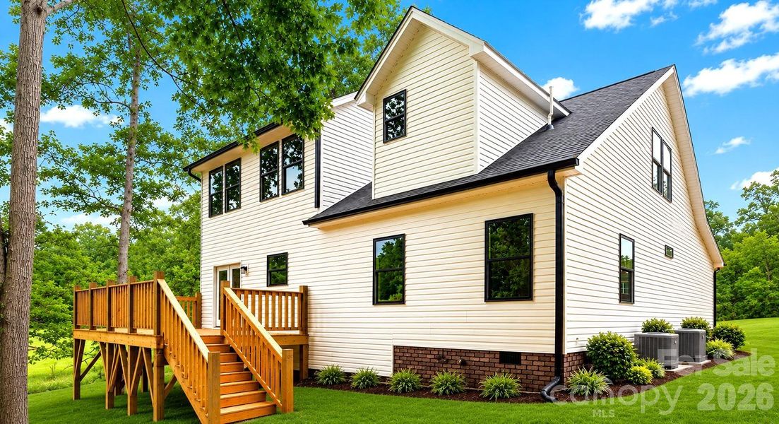 Side view of gorgeous custom home. Welcome!