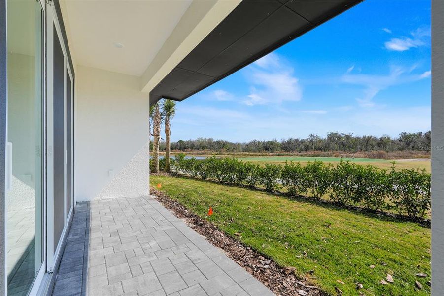 Exterior details and patio area of a home in Hampton Green at Providence, Davenport (Image 32).