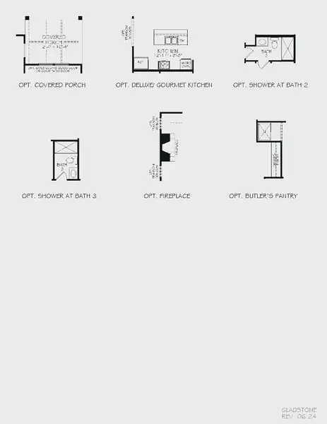 2D floor plan layout for the Gladstone by Epcon Communities in The Courtyards at Oak Grove, Durham, NC (Image 8).