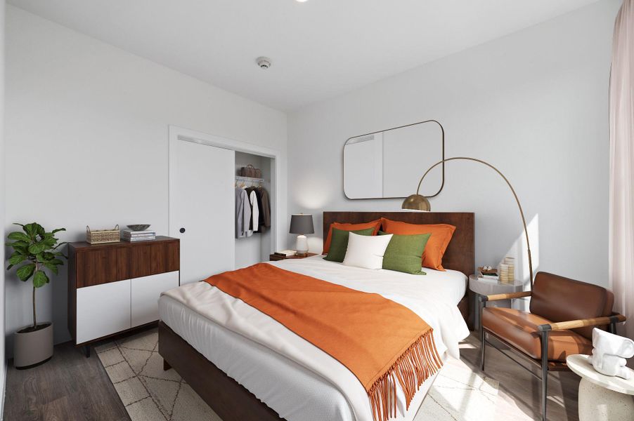 Furnished interior view inside a new home in Congress Lofts Saint Elmo, Austin (Image 6). Furnished interior view inside a new home in Congress Lofts Saint Elmo, Austin (Image 6).