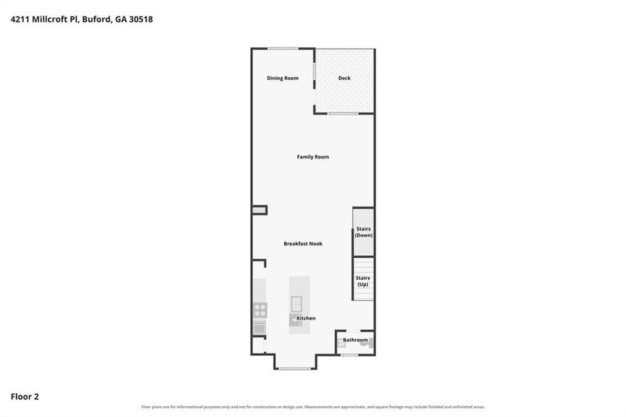 2D floor plan layout of this home in Millcroft Townhomes, Buford, GA (Image 6). 2D floor plan layout of this home in Millcroft Townhomes, Buford, GA (Image 6).