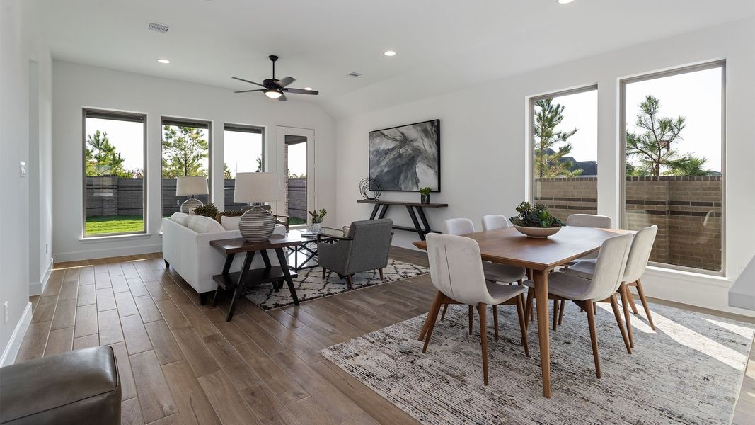 Furnished interior view inside a new home in Bridgeland, Cypress (Image 9). Furnished interior view inside a new home in Bridgeland, Cypress (Image 9).