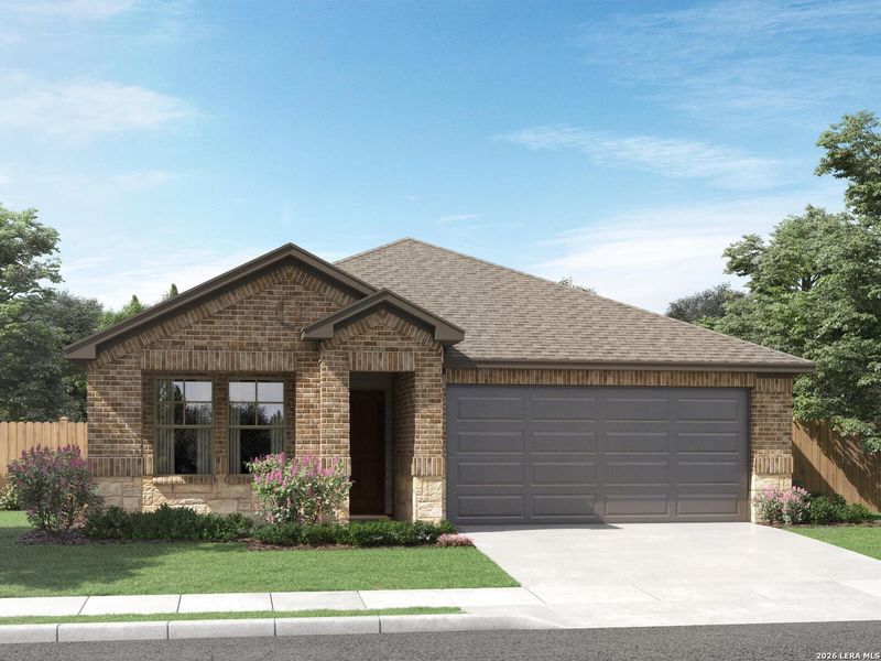 Front exterior of a new home in Royal Crest, San Antonio, TX, highlighting curb appeal (Image 1). Front exterior of a new home in Royal Crest, San Antonio, TX, highlighting curb appeal (Image 1).