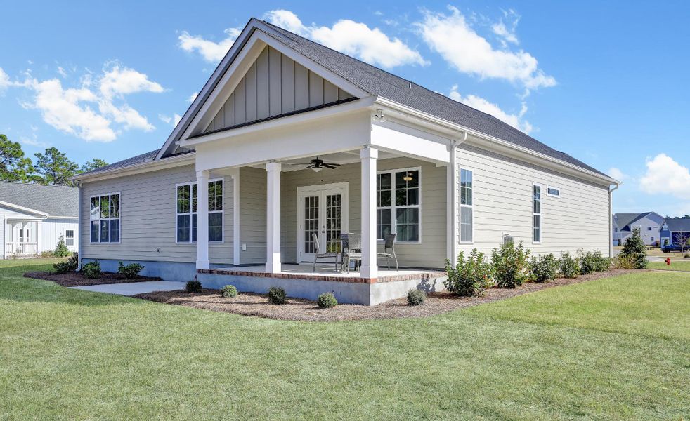 Representative exterior details of a home built from the Lanai by Bill Clark Homes in Sidbury Landing, Wilmington (Image 3). Representative exterior details of a home built from the Lanai by Bill Clark Homes in Sidbury Landing, Wilmington (Image 3).