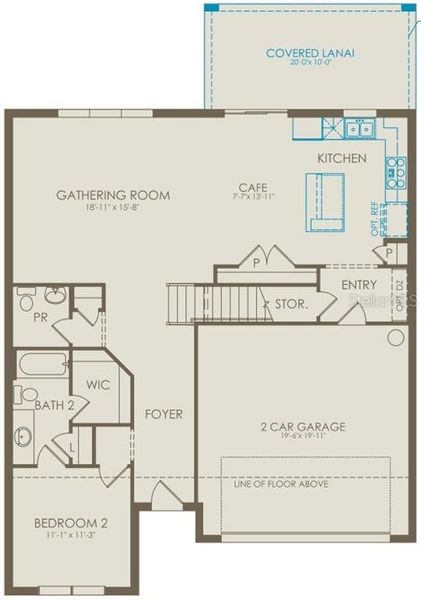 2D floor plan layout of this home in EverBe, Orlando, FL (Image 3).
