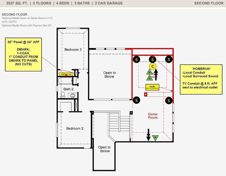 2D floor plan layout of this home in Wildtree, Magnolia, TX (Image 3).