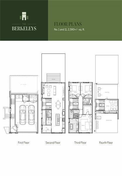 2D floor plan layout of this home in The Berkeleys, Atlanta, GA (Image 2).