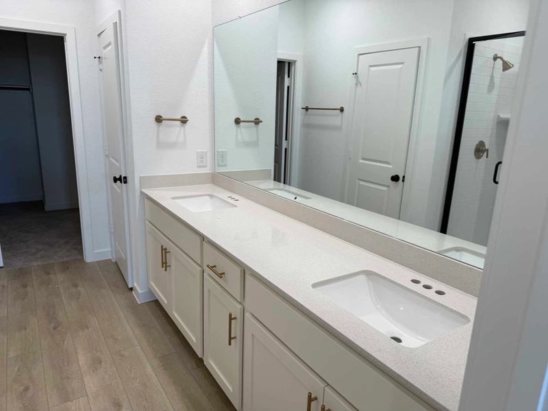 Primary Bathroom Construction Progress featuring the Serene Collection Primary Bathroom Construction Progress featuring the Serene Collection