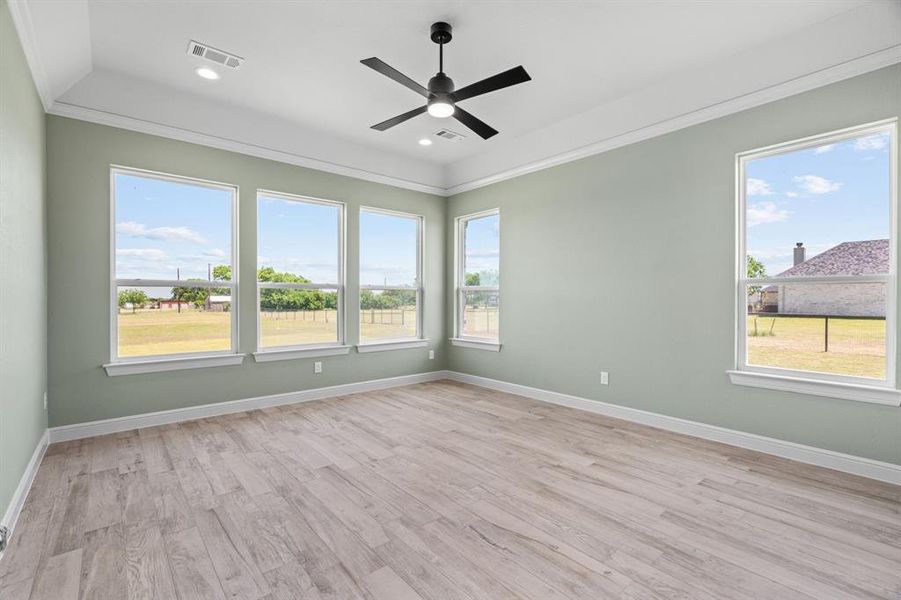 Spacious Room can serve as 4th Bedroom or Game Room Space with Walk-In Closet & Ceiling Fan