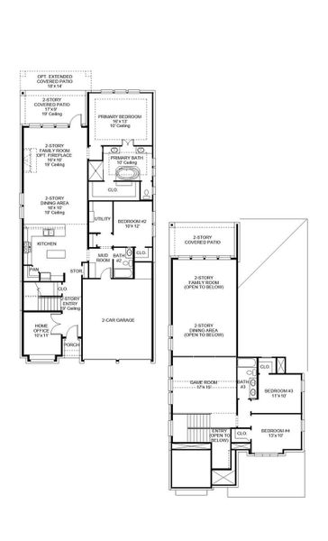 2D floor plan layout of this home in Bridgeland, Cypress, TX (Image 2). 2D floor plan layout of this home in Bridgeland, Cypress, TX (Image 2).