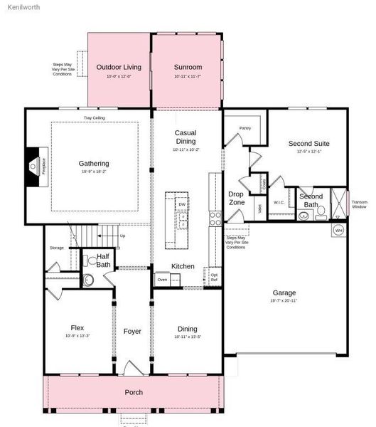 Additional Highlights Include: tray ceiling and gas fireplace at gathering room, sunroom, additional windows.