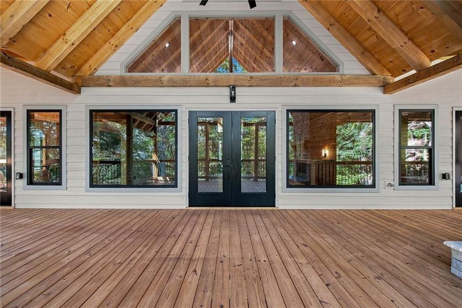 Exterior details and patio area of a home in , Ellijay (Image 21).