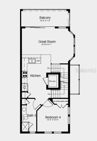 Main Level Floor Plan - Structural options added include: Screened balcony and boat dock