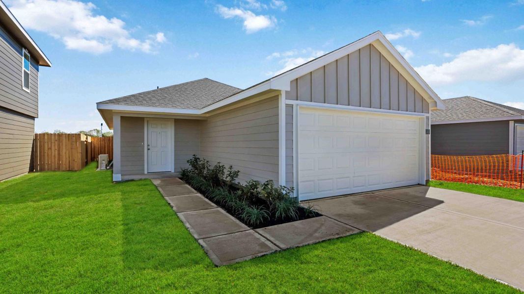 Representative exterior photo of a completed home built from the Atlanta by D.R. Horton in Legacy Village, Houston, TX (Image 2). Representative exterior photo of a completed home built from the Atlanta by D.R. Horton in Legacy Village, Houston, TX (Image 2).
