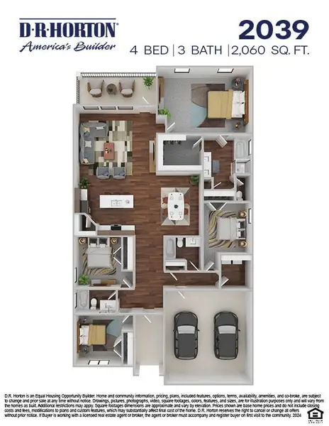 2D floor plan layout of this home in Hills of Westlake, Conroe, TX (Image 3).