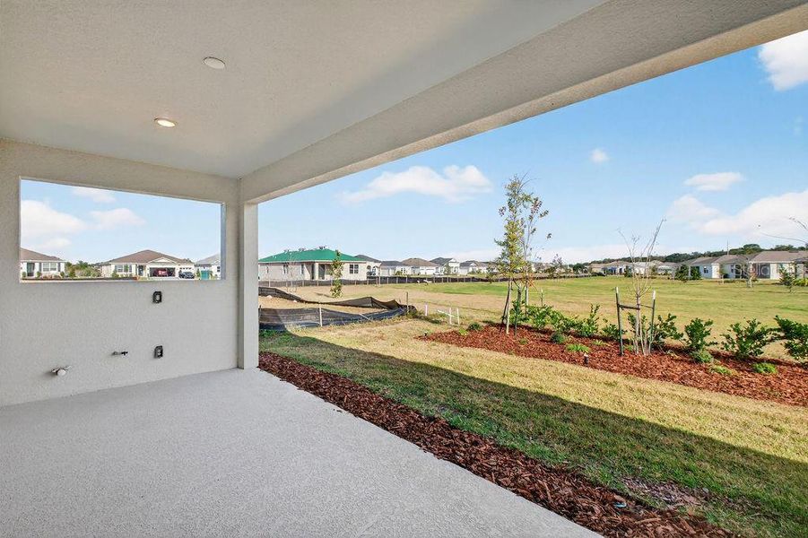 Exterior details and patio area of a home in Lakes of Mount Dora, Mount Dora (Image 24).