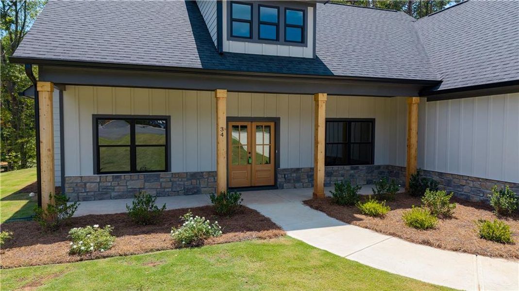 Front exterior of a new home in , Temple, GA, highlighting curb appeal (Image 24).