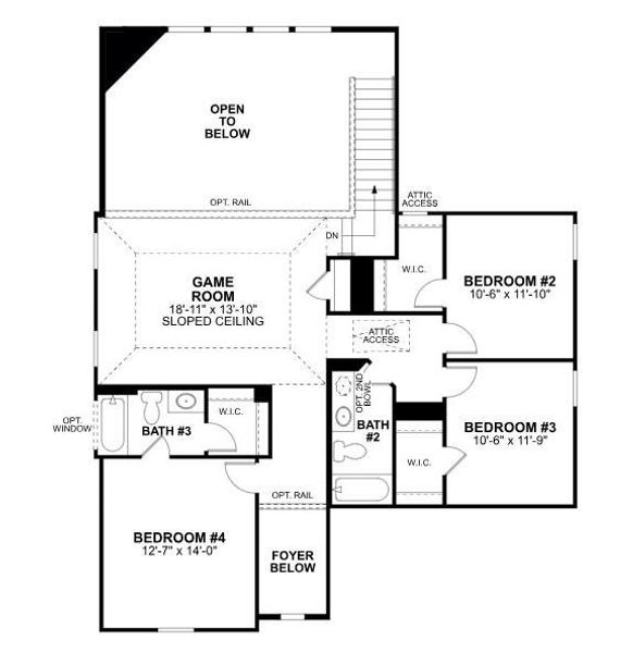 2D floor plan layout of this home in Hallimore Ranch, Rosenberg, TX (Image 3).