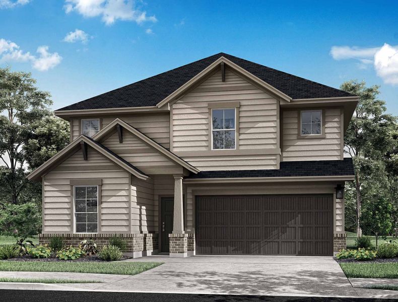Representative exterior photo of a completed home built from the Verbena by Tri Pointe Homes in Mason Woods, Cypress, TX (Image 20).