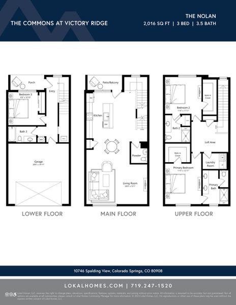 2D floor plan layout of this home in The Commons at Victory Ridge, Colorado Springs, CO (Image 4).