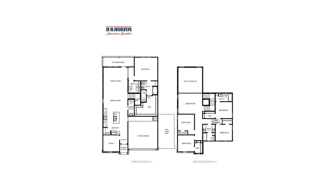 2D floor plan layout for the WALKER by D.R. Horton in Tamarron, Brookshire, TX (Image 3). 2D floor plan layout for the WALKER by D.R. Horton in Tamarron, Brookshire, TX (Image 3).