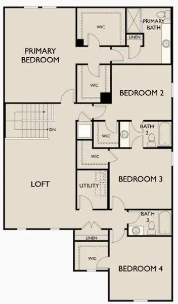 2D floor plan layout of this home in Silverton, Dacula, GA (Image 3).