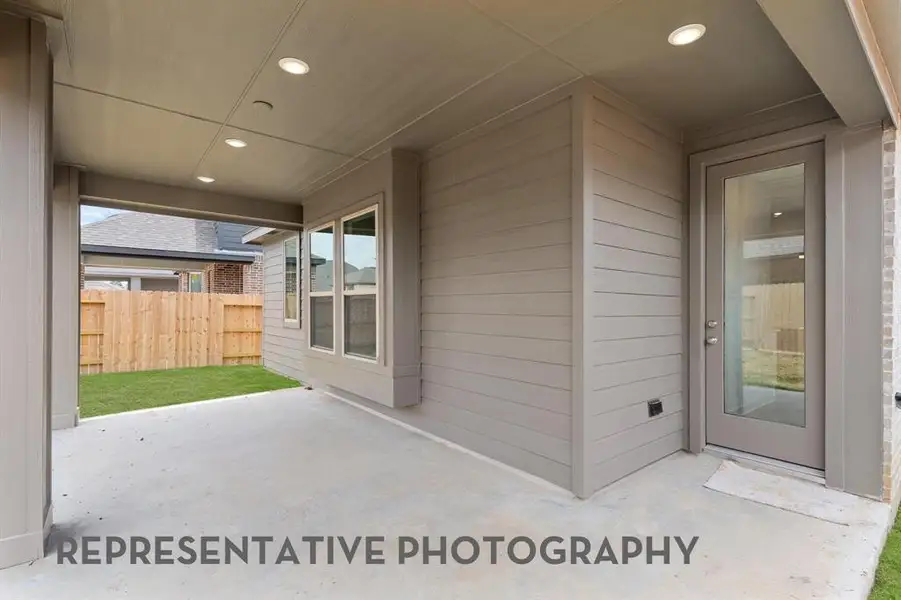 Exterior details and patio area of a home in Gateway Village - The Reserve, Denison (Image 2). Exterior details and patio area of a home in Gateway Village - The Reserve, Denison (Image 2).