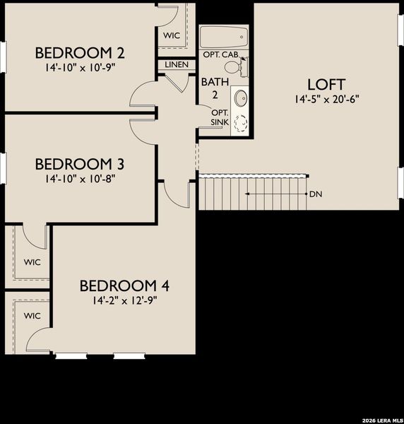 2D floor plan layout of this home in Nopal Valley, San Antonio, TX (Image 3).