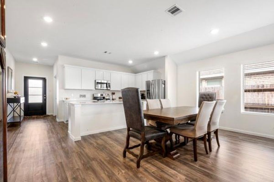 Furnished interior view inside a new home in Sterling Point at Baytown Crossings: Wildflower II Collection, Baytown (Image 6). Furnished interior view inside a new home in Sterling Point at Baytown Crossings: Wildflower II Collection, Baytown (Image 6).