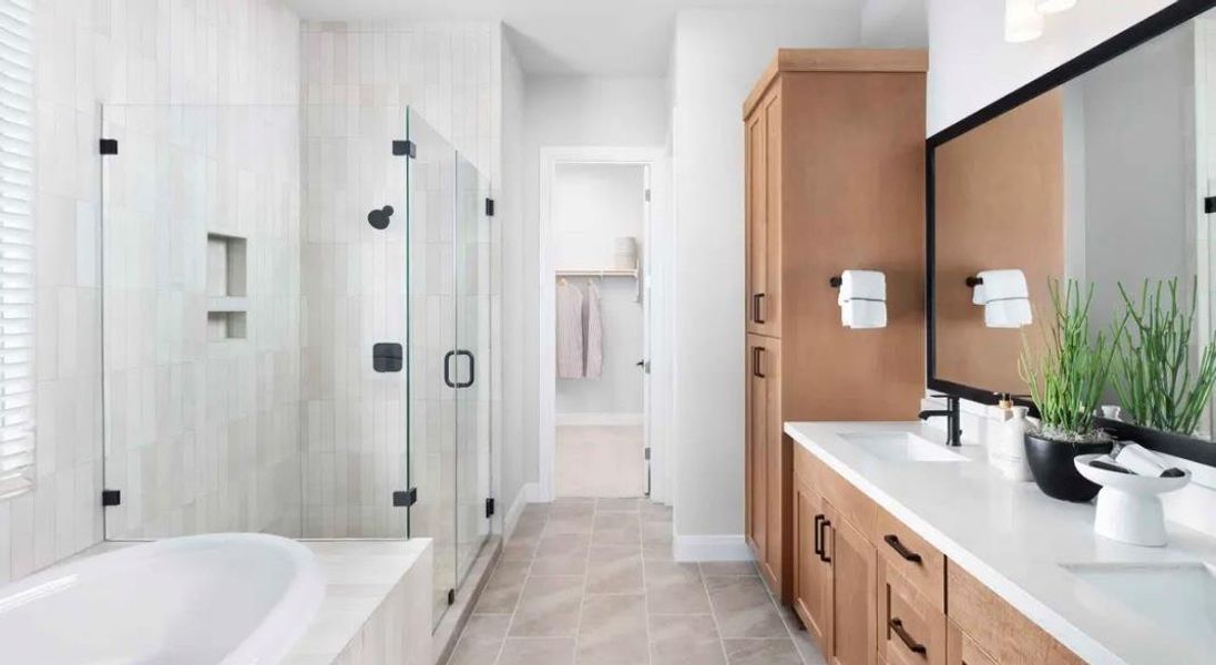 Furnished interior view inside a new home in 6 Creeks, Kyle (Image 5).