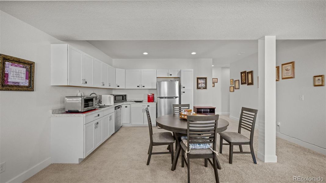 Basement Dining and Kitchen area