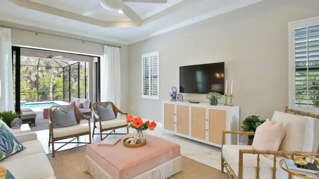 Furnished interior view inside a new home in Palm Grove Real Estate and Homes for Sale in Lakewood Ranch, FL - Neal Communities, Bradenton (Image 17).