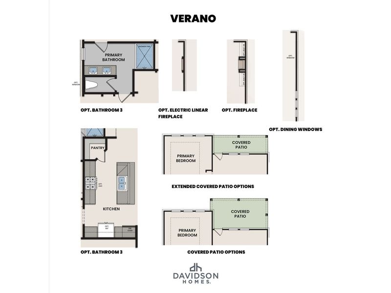 2D floor plan layout for the The Verano B by Davidson Homes LLC in Sunterra, Katy, TX (Image 5).