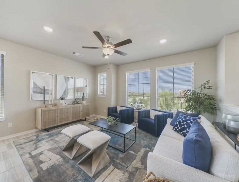 Representative furnished interior of a home built from the Springfield by Chesmar Homes in Sienna Courtyard, Missouri City (Image 6).