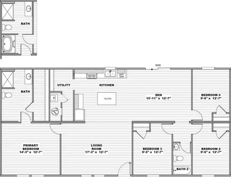 2D floor plan layout of this home in , Bremen, GA (Image 3). 2D floor plan layout of this home in , Bremen, GA (Image 3).