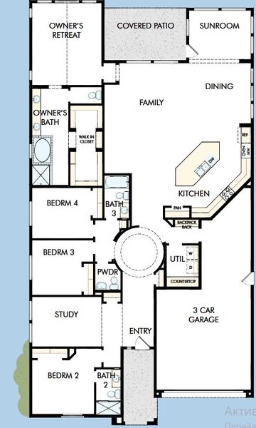 2D floor plan layout for the The Bajada by David Weekley Homes in Skyline at Verrado Regent Hills, Buckeye, AZ (Image 3). 2D floor plan layout for the The Bajada by David Weekley Homes in Skyline at Verrado Regent Hills, Buckeye, AZ (Image 3).