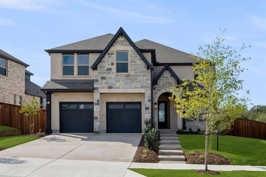 Front exterior of a new home in Inspiration, Lucas, TX, highlighting curb appeal (Image 1).