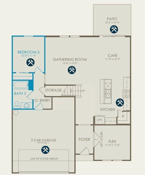 2D floor plan layout of this home in Overland, Locust Grove, GA (Image 5).