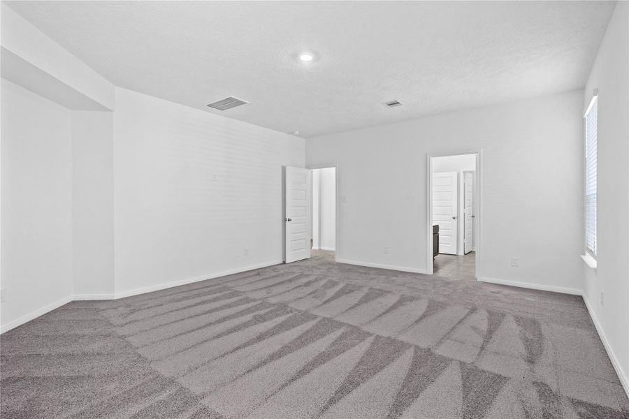 Additional view of the primary bedroom looking towards the primary bathroom.