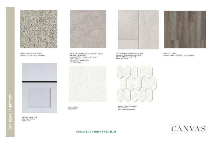 Design Selections.  Home is under construction and selections are subjec to change.