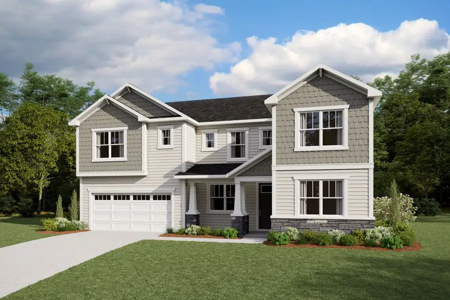 Representative exterior photo of a completed home built from the Lassen by Mattamy Homes in Magnolia Park, Garner, NC (Image 1). Representative exterior photo of a completed home built from the Lassen by Mattamy Homes in Magnolia Park, Garner, NC (Image 1).
