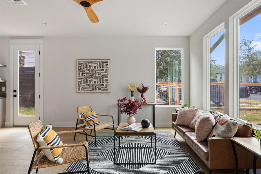 Furnished interior view inside a new home in , Austin (Image 5). Furnished interior view inside a new home in , Austin (Image 5).